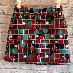 Slazenger Colorful Geometric Mini Golf Skort Size 0